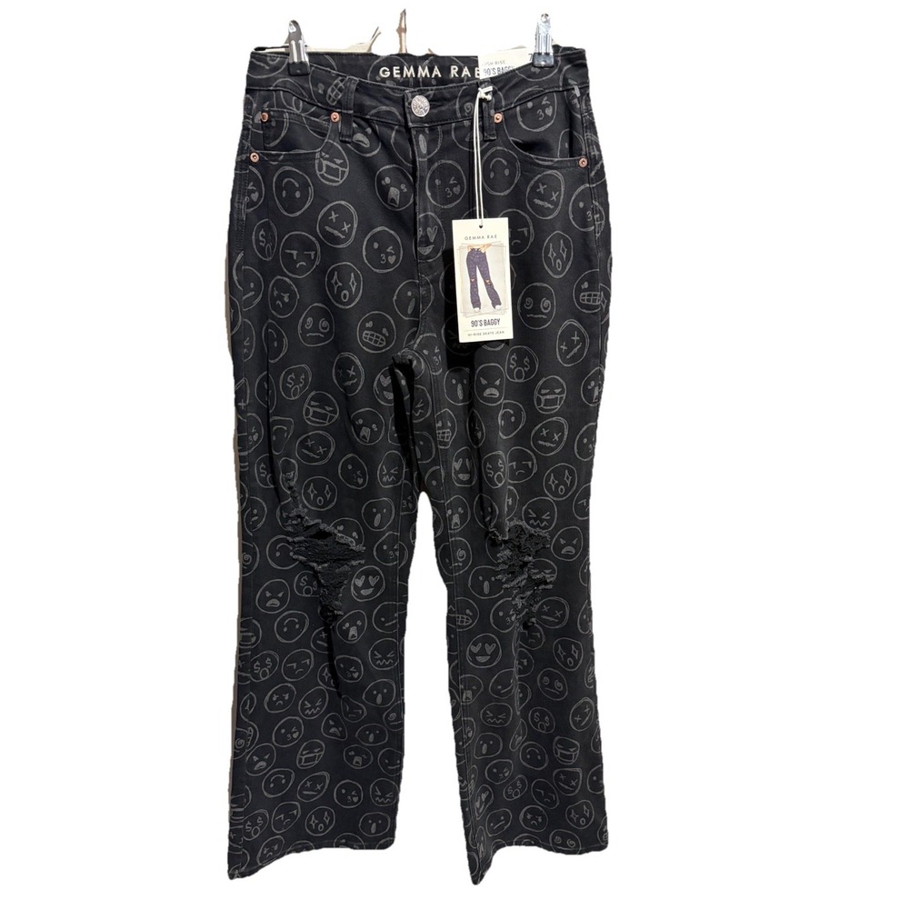 Gemma Rae Women's 90's Baggy Skate Jeans Sz 7 (28") - Wide Leg Skater - Y2K